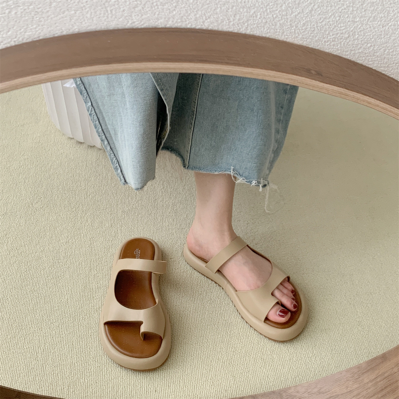 Free shipping new slippers women sandals thick sole breathable comfortable fashion daily outdoor beige black khaki