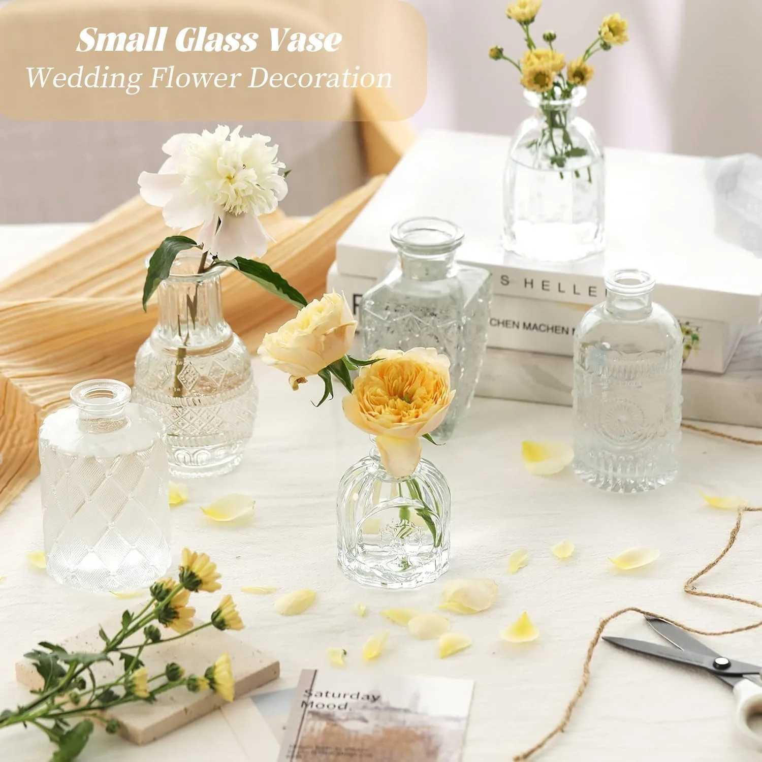 Glass Bud Vase Set of 32PCS Wedding Centerpieces for TablesMini Clear Bud Vases for FlowersFlower Vases Suitable(Clear 32PCS) X250317