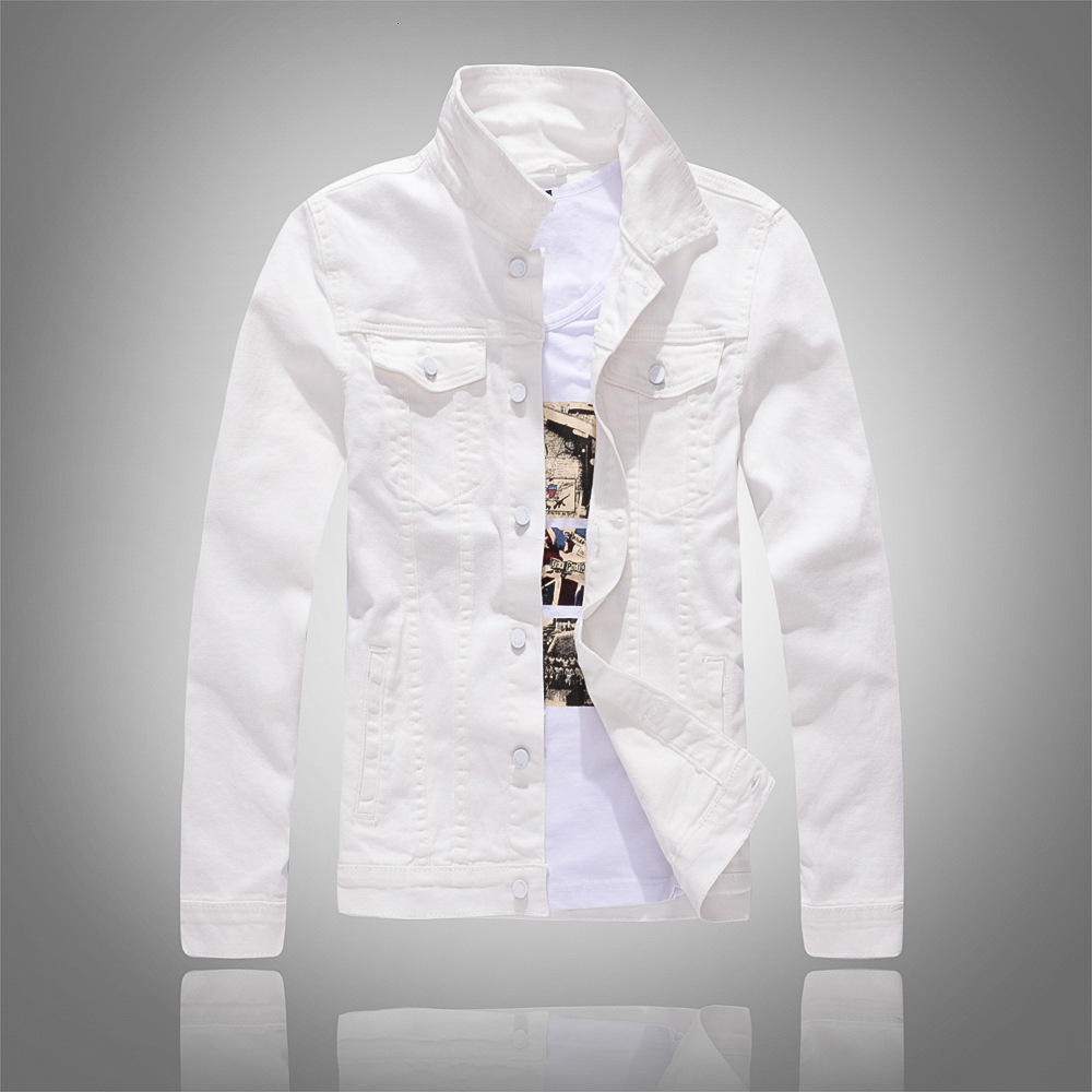 Spring Autumn Red white Black Yellow army green Jeans Jacket Men Slim Streetwear Denim Jacket Hip Hop Bomber Jacket Homme 210820