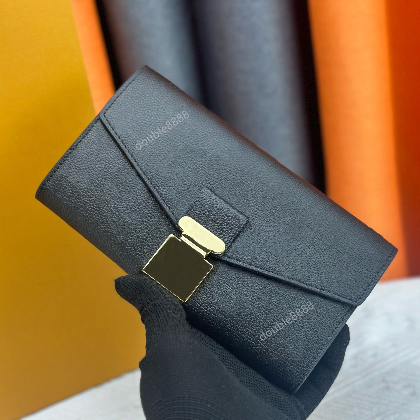 Luxury women's man envelope embossing wallet leather handbag phone case key case checkbook credit designer card holder Buckle coin purse clutch