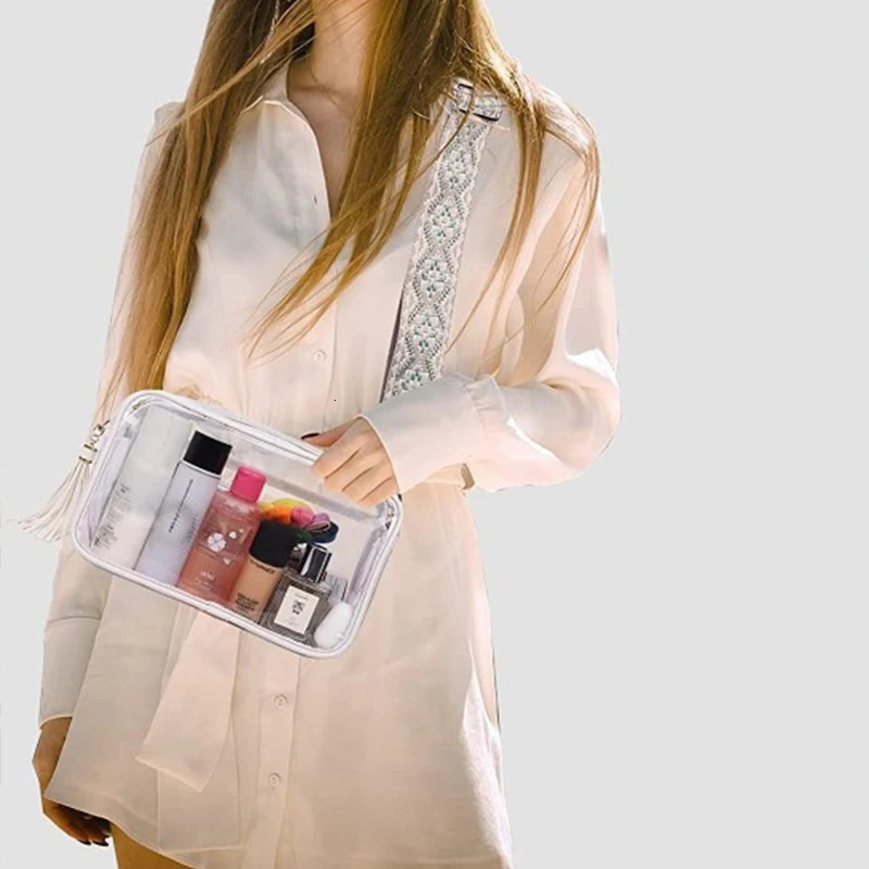 Summer INS Korean Beach Bag Transparent PVC Waterproof Travel Large Capacity Crossbody Bag Swimming Bag Storage Womans Bag250314bj