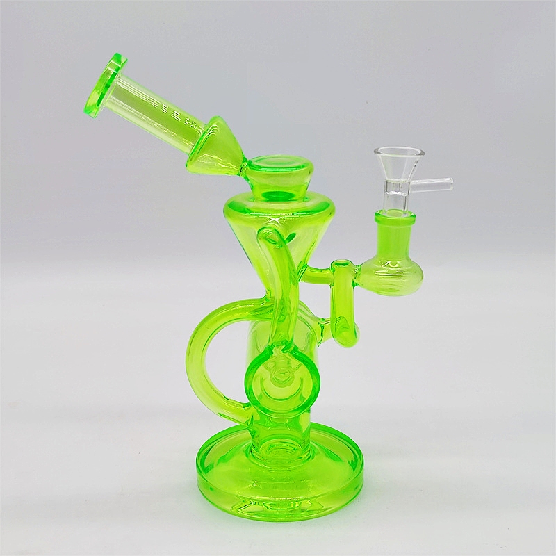2025 Klein Heady Bong Fab Egg 9 to 10 Inch Incycler Transparent Green Colorful Hookah Glass Bong Dab Rig Recycler Pipes Water Bongs Smoke Pipe 14.4mm