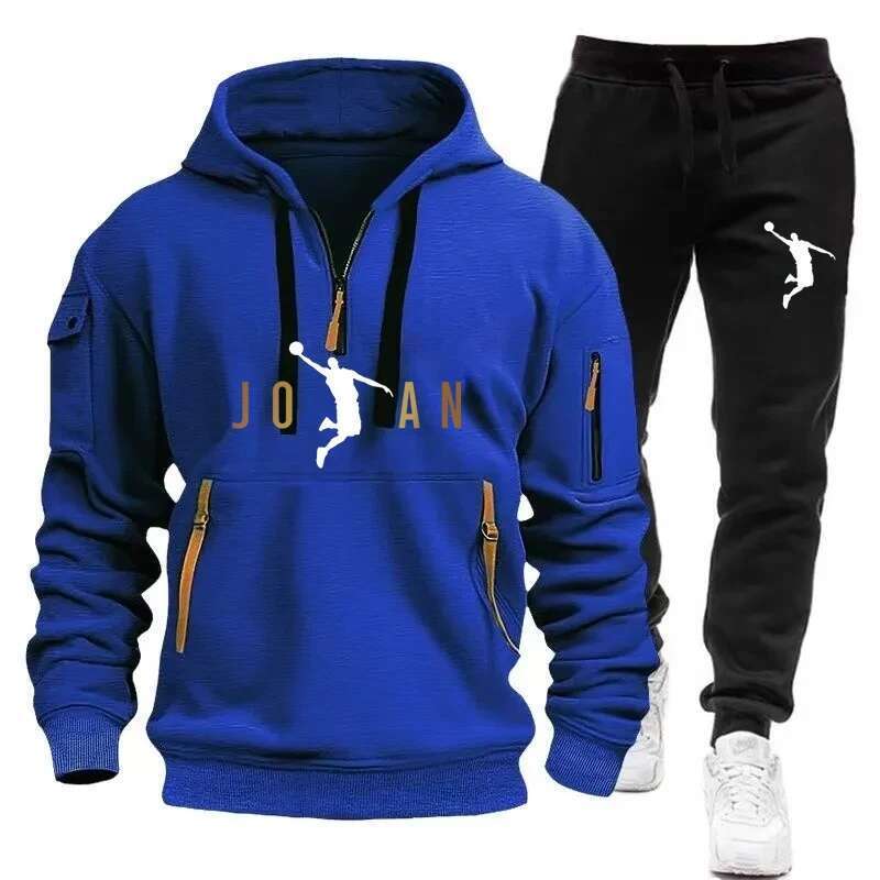 Men's sportswear, zip up hoodie+sweatpants, 2-piece set, autumn/winter, daily casual sports jacket, jogging suit, top or pants