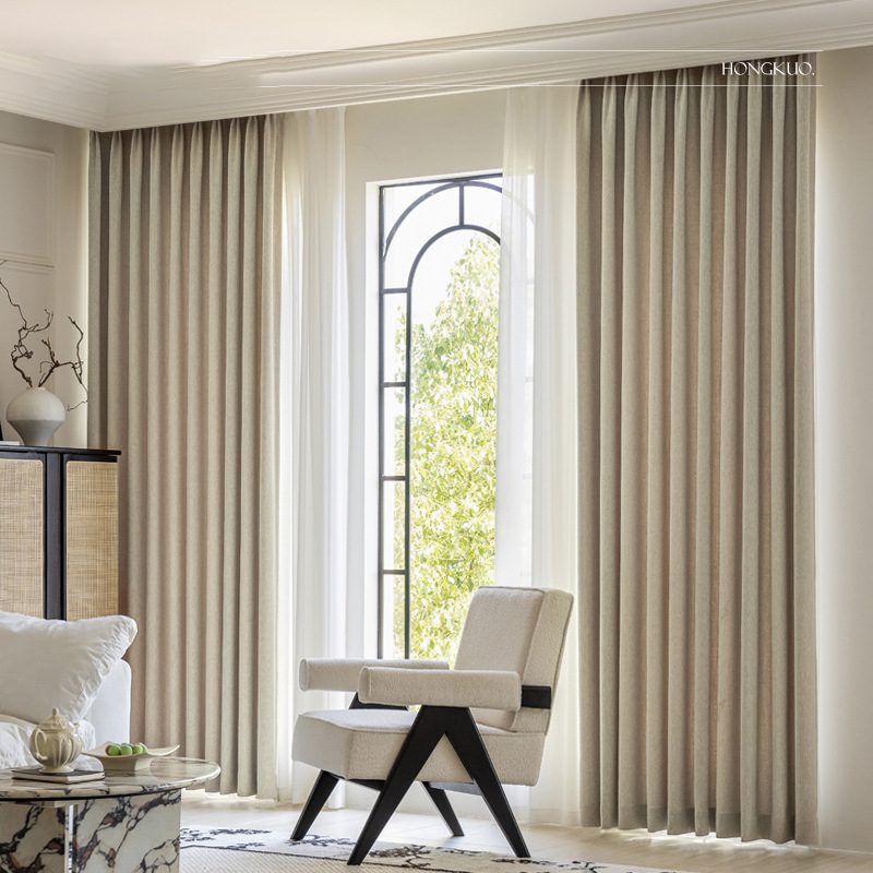 B438 Old Money Mixed Color Chenille Curtain Rio Series New Antique Style Cream Style Italian Minimalist