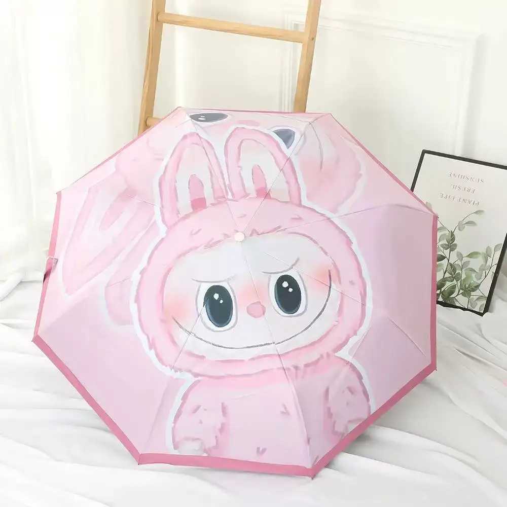 Pop Mart fully automatic sun umbrella labubu folding umbrella sun protection ultraviolet rain dual-purpose sunshade umbC250317