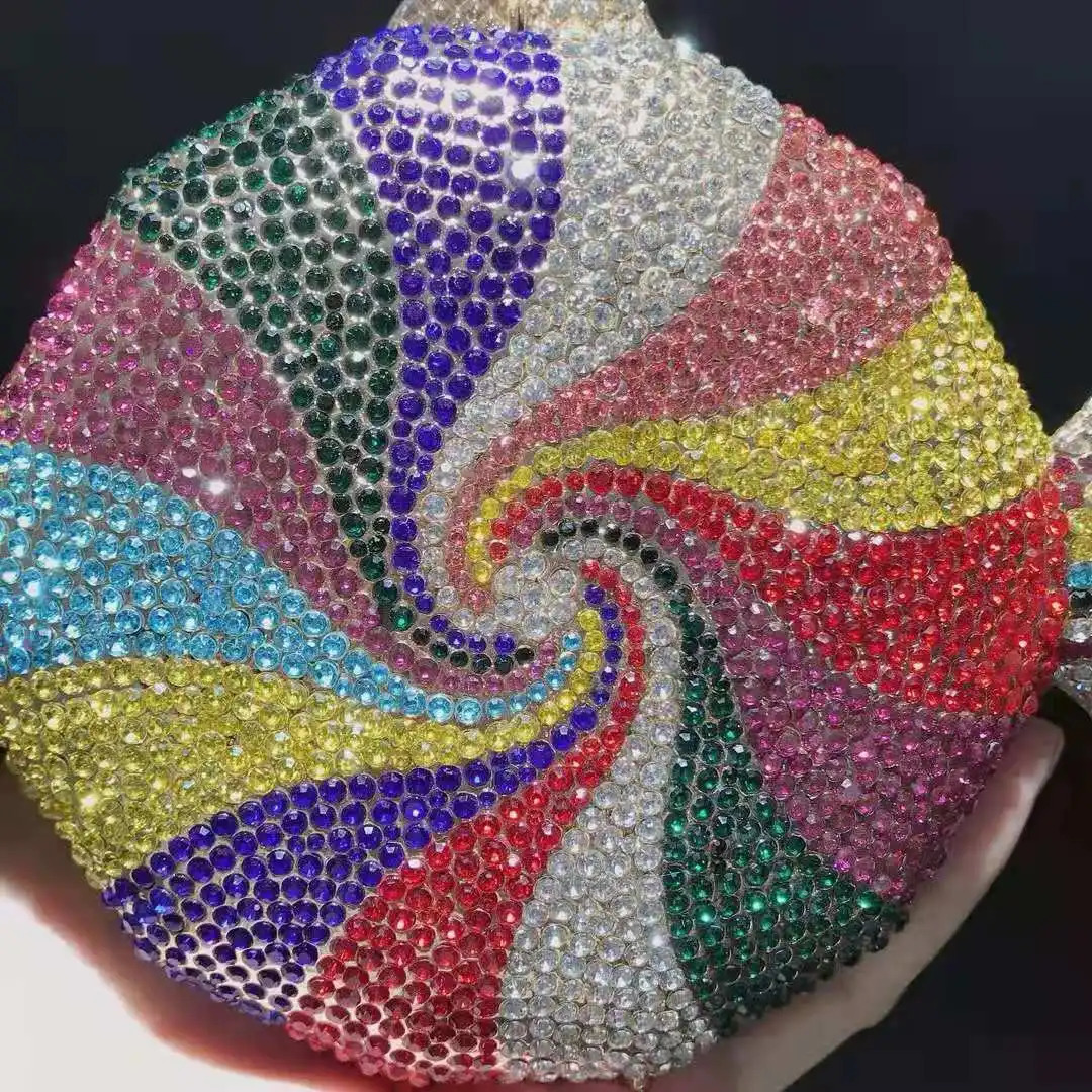 XIYUAN Candy Shape Crystal Clutches Women Rhinestone Clutch Bags Party Purse Multicolored Diamond Prom Phone Shoulder Handbags 250313