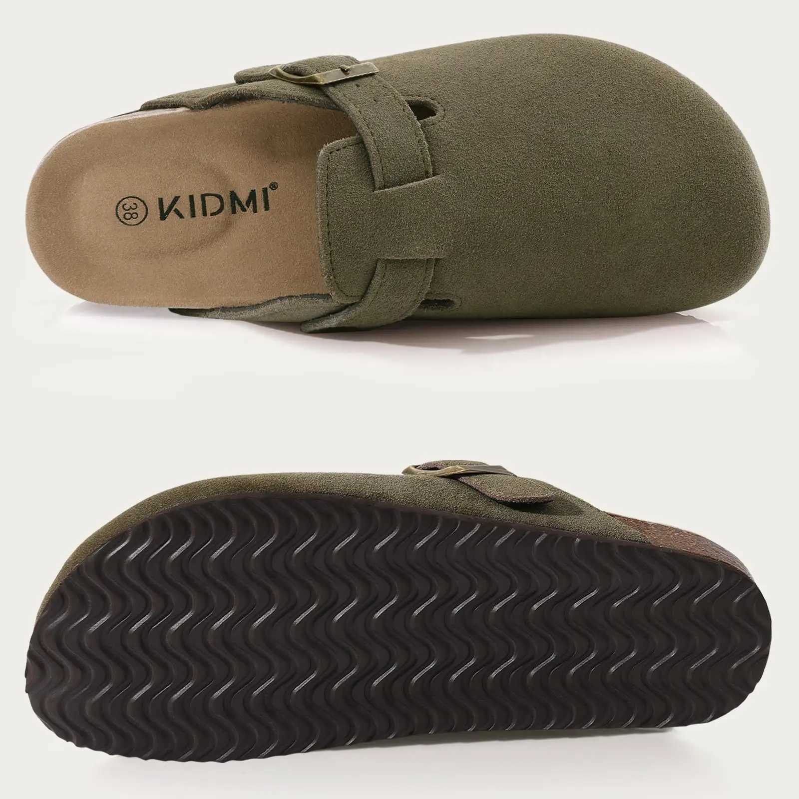 KIDMI mens suede leather Mes cork foot pad sandals with arch support Fi Nslip outdoor beach shoes Y250317