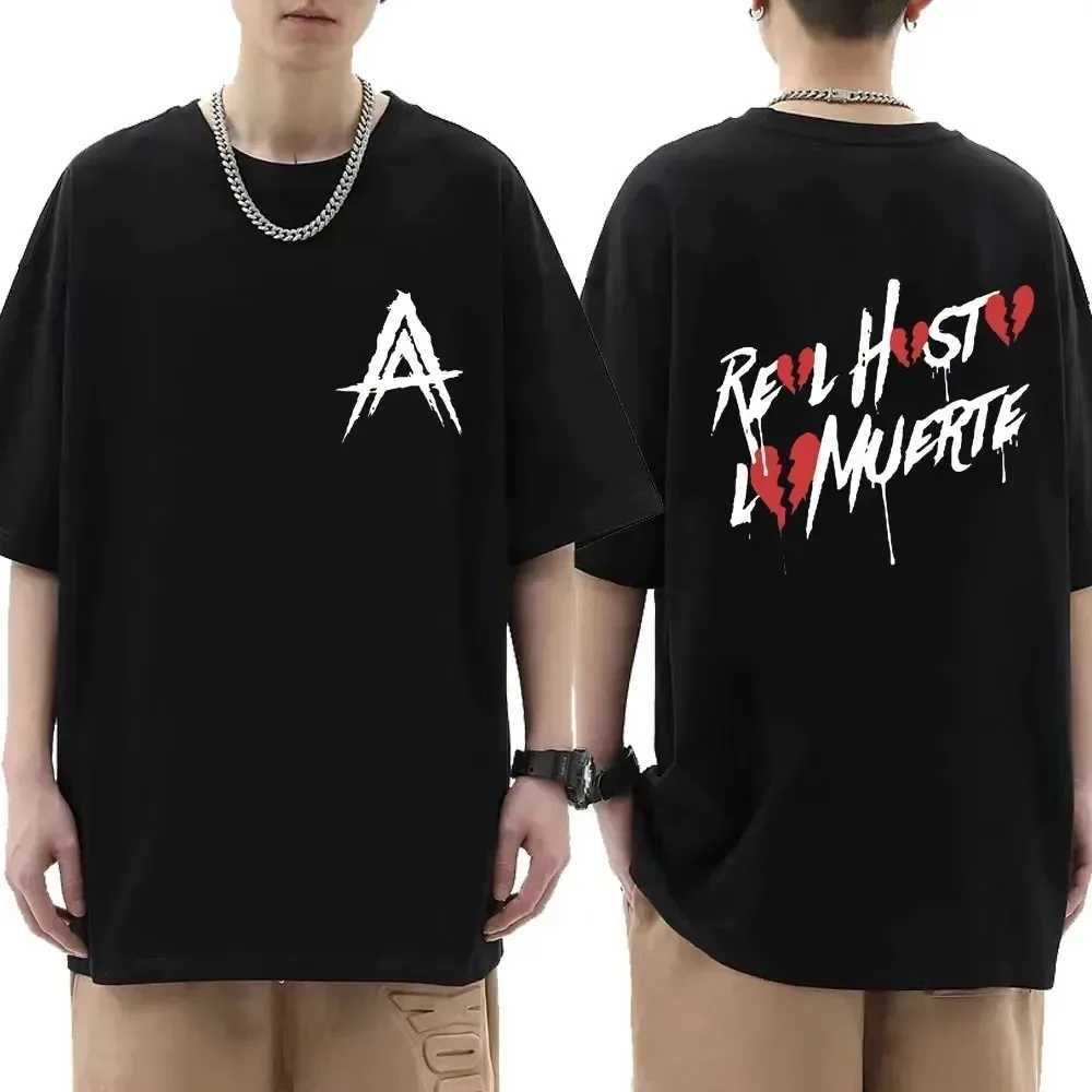 Mens Cool Womens Rap Singer Anuel AA T-shirt Extra Large Cotton Hip Hop Short Sleeve Graphic T-shirt Street Clothing T-shirt Trendy Clothing TopT25031