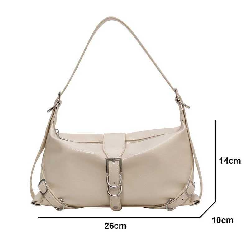 Sier Leather Crossbody Bags for Wen Luxury 2024 Y2k Korean Fi Underarm Shoe Bag Fem Armpit Bag Handbag Bolsas Y250321