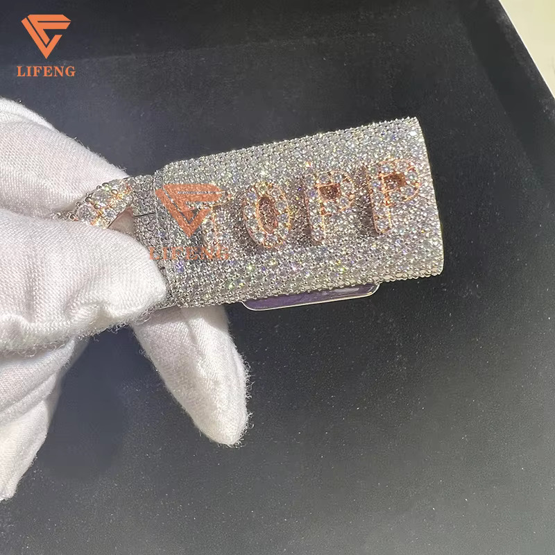 Hip Hop Rapper Jewelry VVS Moissanite Diamond Cuban Bracelet With Name Clasp Gold Plated Sterling Silver Gift for Occasions