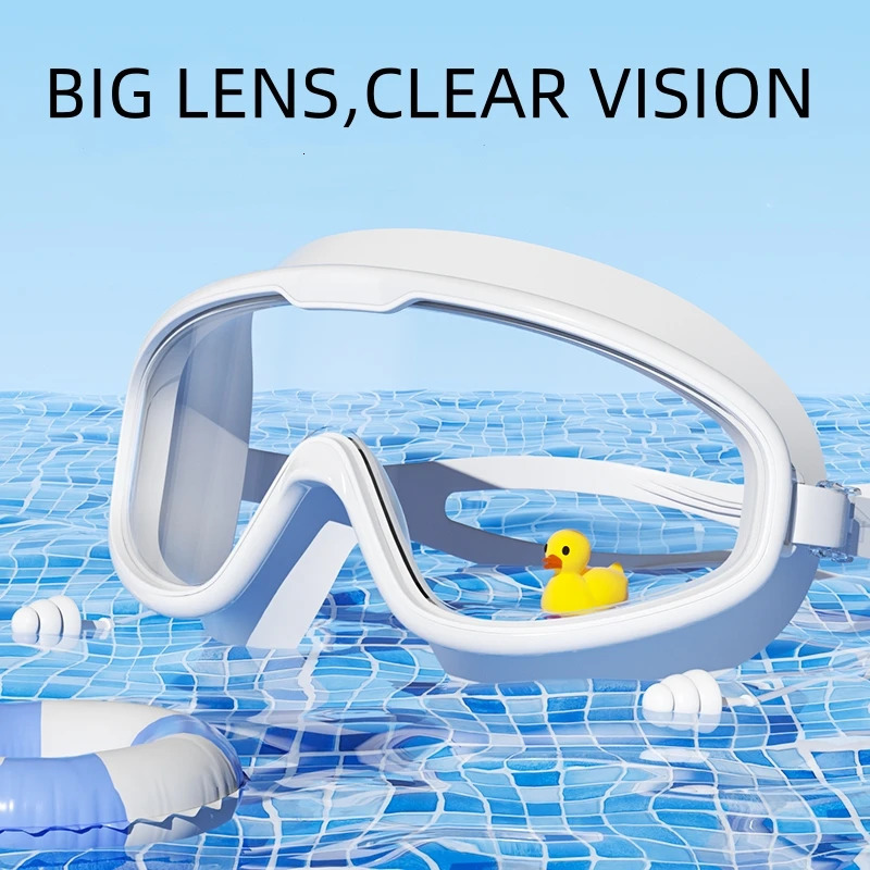 Swimming Goggles Big Frame Swimming Goggles Big Frame HD Wide View Anti-Fog UV Protection Swimming Goggles for Adults No Leaking 250317