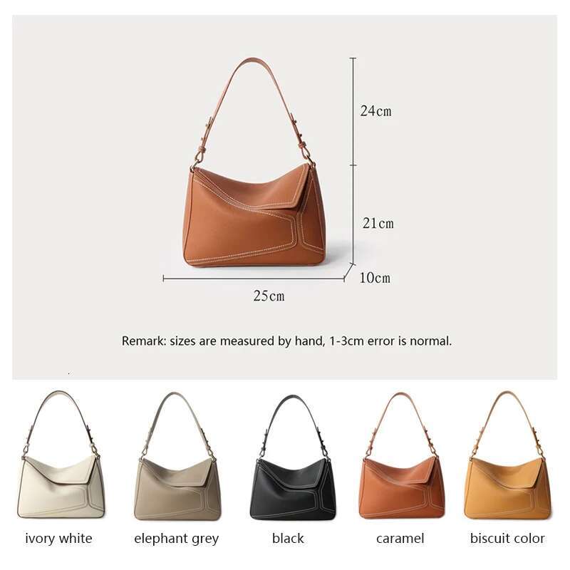 2023 New Women Soft Cowhide Real Leather Flap Underarm Shoulder Bag Lady Fashion Geometry Design Crossbody Messenger Handbag