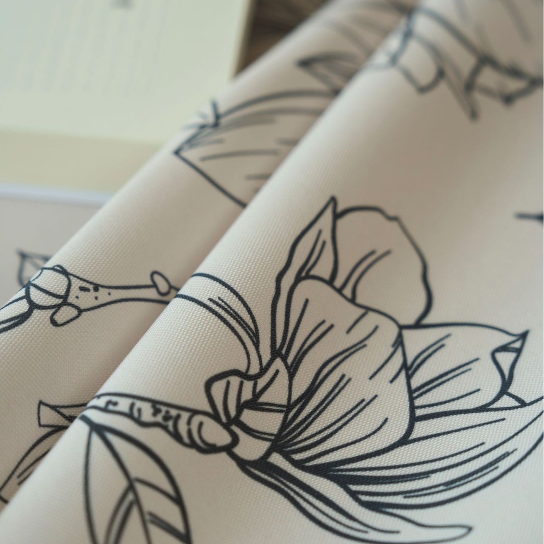 Rectangular tablecloth waterproof, oil-proof and scalding-proof white printed magnolia fabric table mat J8MB01