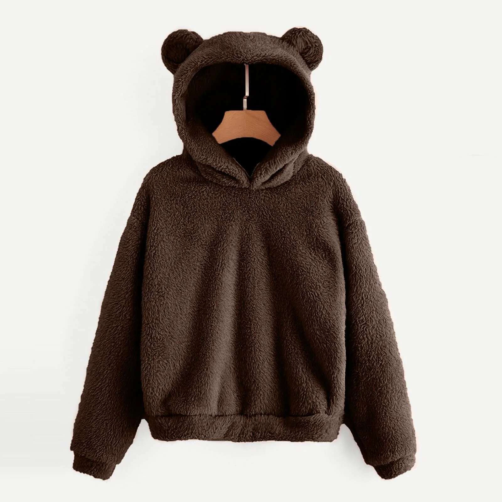Designer Hoodie Women's Sports Shirt Solid Color Cute Bear Ear Hooded Sweatshirt Wool Warm Sportswear Street Wear Fuzzy Hooded Sweatshirt Casual 