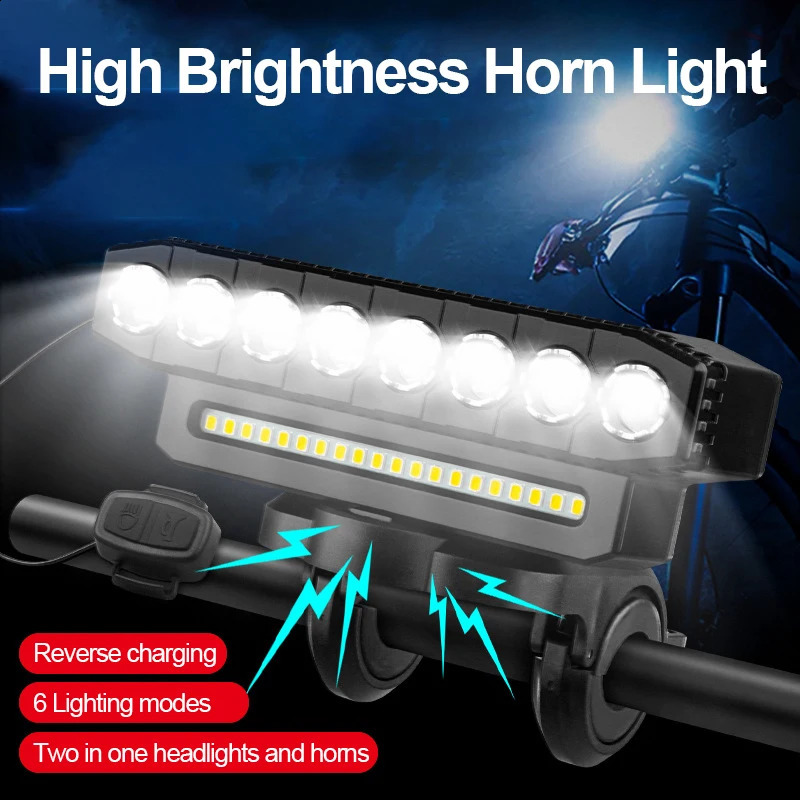 USB charging MTB headlights LED bike lights waterproof horns 250314