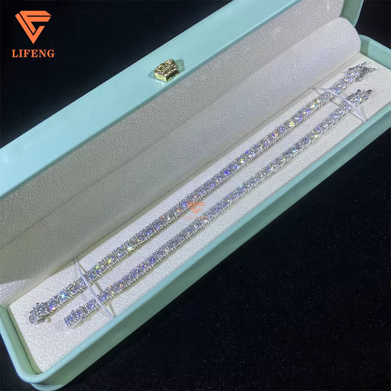 4mm 5mm 6mm Tennis Bracelet Luxury White Gold Plated 925 Sterling Silver Classic Bracelet VVS Moissanite Diamond Girls Bracelet