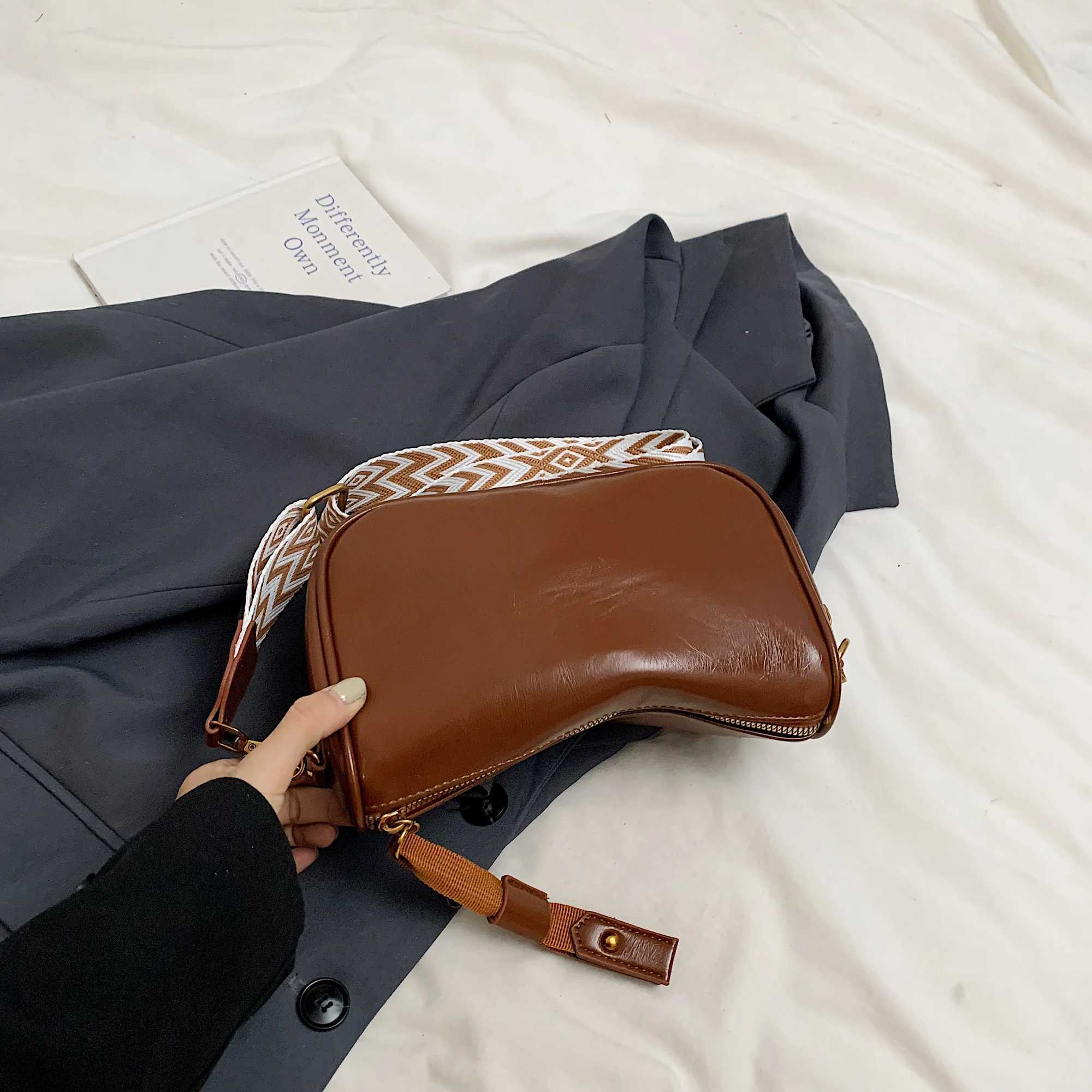 Five pure color bag handbag adjustable printed shoder strap five bag straps shoder bag Y250321