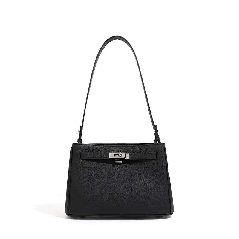 Genuine T Soft Leather Shoulder Bag For Women Big Capacity Designer Handbag With Adjustable Strap And Lock Buckle