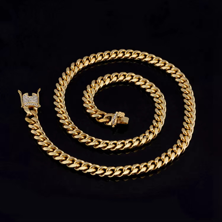 Hot Selling Hip Hop Chain New Dubai 24K Gold Jewellery Cuban Men Chain Necklace