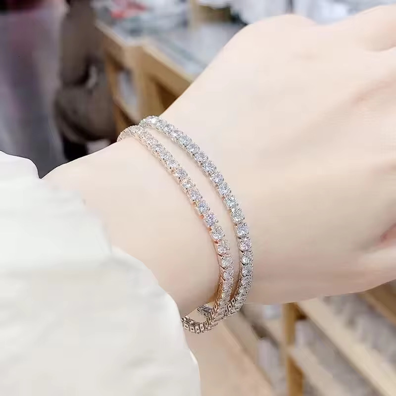 Customizable Tennis Chains Jewelry Charm Alloy CZ Cubic Zirconia Tennis Bracelet Ice Out Link Bracelet