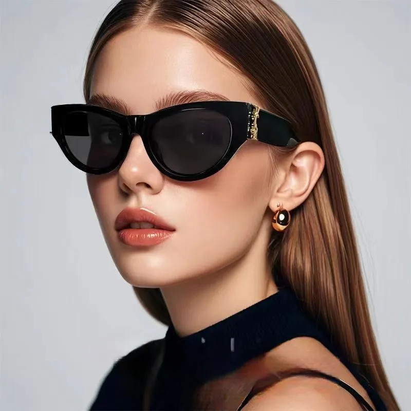 fashion designer sunglasses women cat eyes glasses womens sunglass plank uv400 ysls saint laurent laurant polarized glass lens with box s1007
