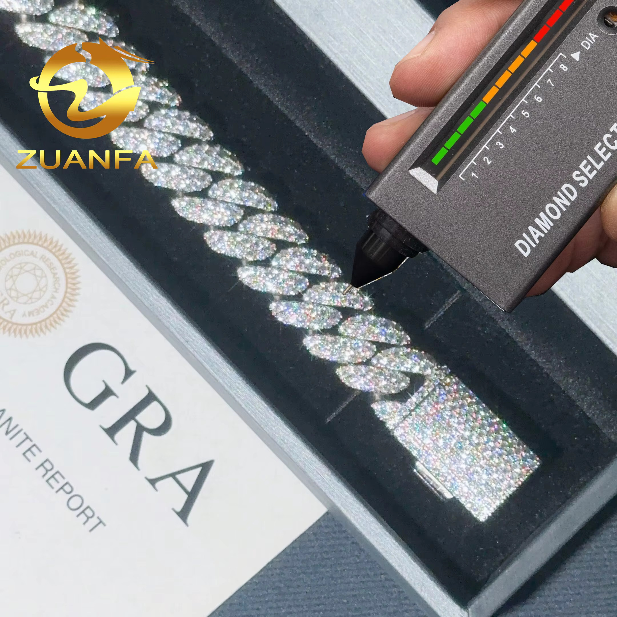 High End 15mm Width Solid 925 Silver Moissanite Diamond Cuban Men Bracelet Iced Out Rapper Miami Big Diamond Bracelet