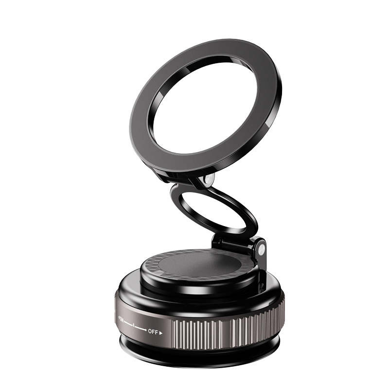 Car Phone Holder, Vacuum Suction Cup Car Mount, 360° Rotatable & Foldable Magnetic Phone Stand for Dashboard Windshield, Universal Hands-Free