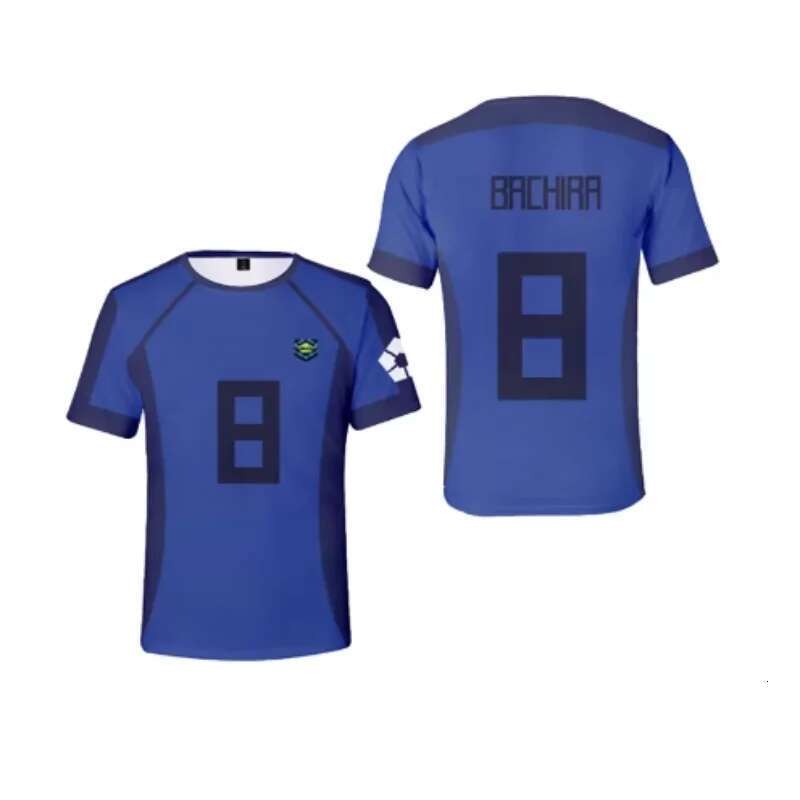 Summer fashion new 3D printed blue lock T-shirt fashionable men's short sleeved cartoon street clothing T-shirt Harajuku T-shirt