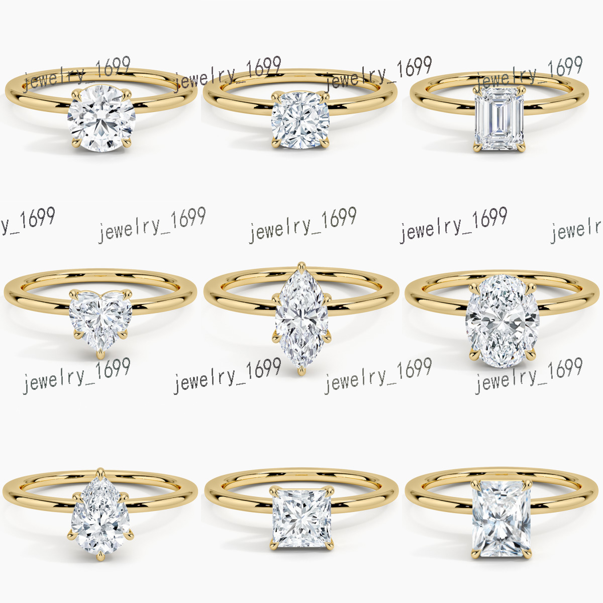 Gia Igi Certified Cvd HPHT Lab Grown Created Diamond 14k 18k Solid Gold Rings Solitaire Engagement Ring Jewelry for Women