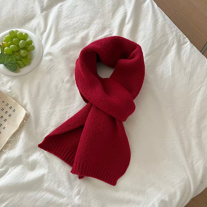 K146 Super whitening thickened knitted scarf women 2024 new cashmere scarf Korean style all-match warm neck scarf 2024 new