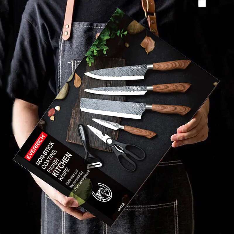 Stainless Steel Knives Set Tools Forged Kitchen Scissors Ceramic Peeler Chef Slicer Nakiri Paring Knife Gift Case