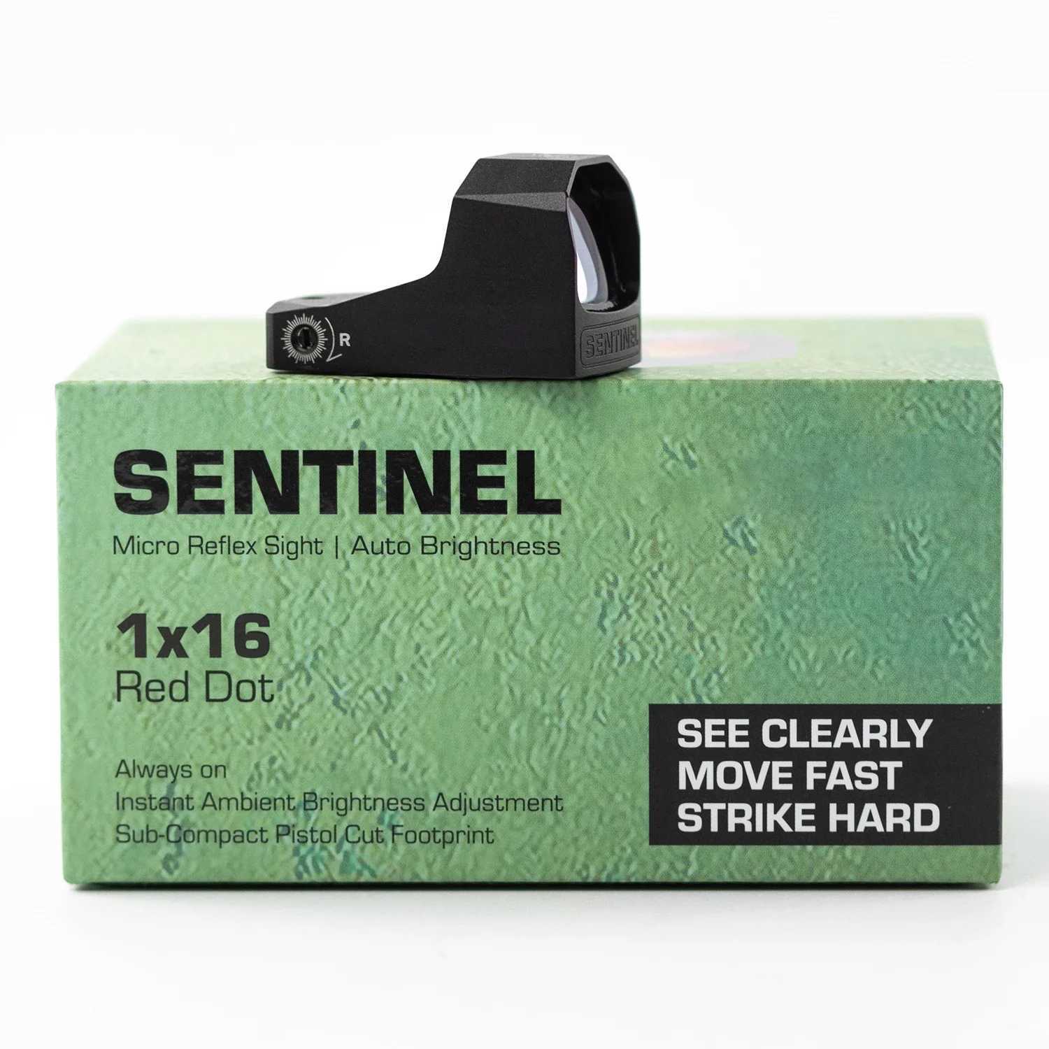 Sentinel 1x16 Compact Reflex 3 MOA Red Dot Sights RMSC Footprint Shake Wake Motion Sensing Manual Brightness for Glock 43X MOS X250317
