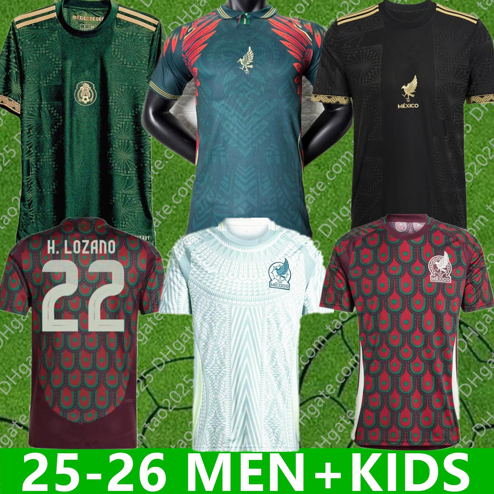 Gold Cup Mexico 2025 2026 Copa America RAUL CHICHARITO Soccer Jerseys LOZANO DOS SANTOS 25 26 H.LOZANO Men Kids Football Shirts Uniforms Golden Cup jersey Fans
