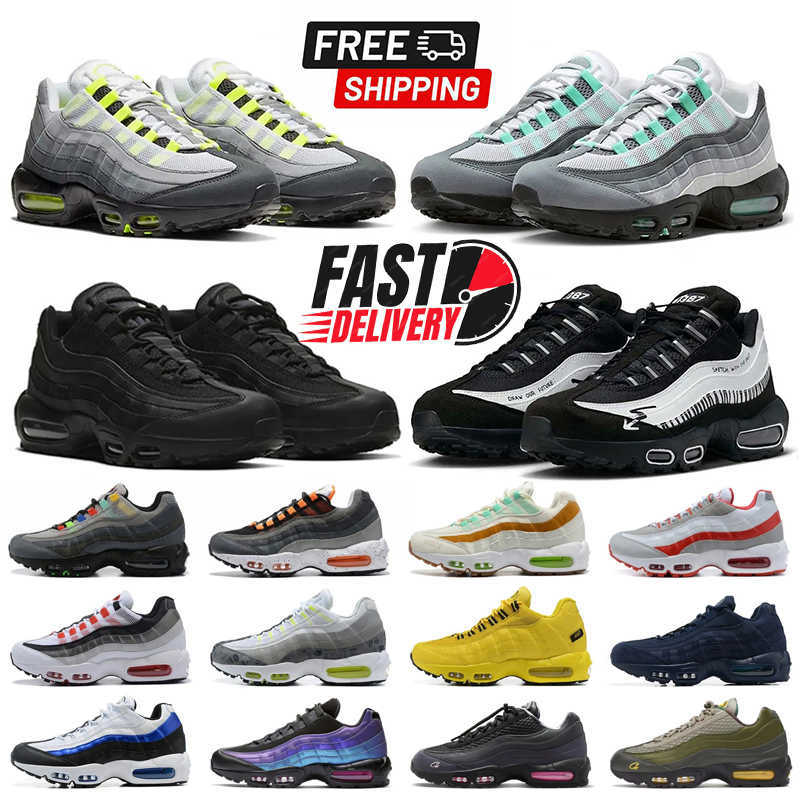 95 designer shoes 95s mens Outdoor trainers running Triple Black White Neon Blue Green Red Smoke Grey Olive sports sneakers 40-46