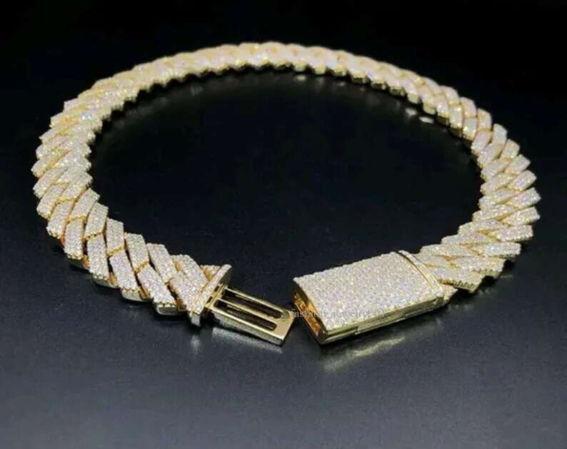 necklace iced out pass dia tester Sterg Vvs Fashion moissanite pendant cuban k chain