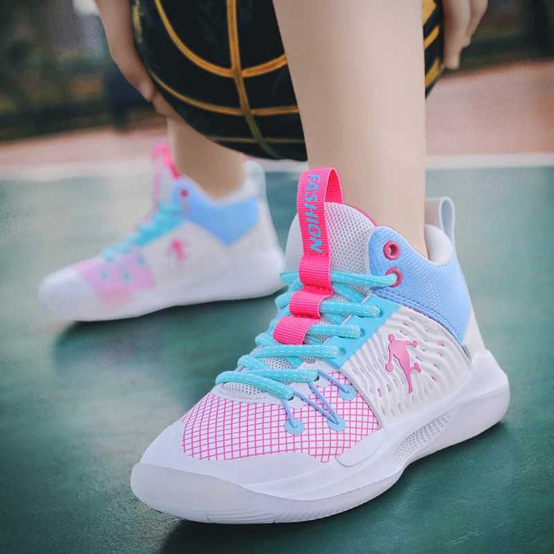 Brand design basketball shoes childrens sports shoes comfortable pads boys sports shoes training shoes anti slip childrens sports shoes M250317