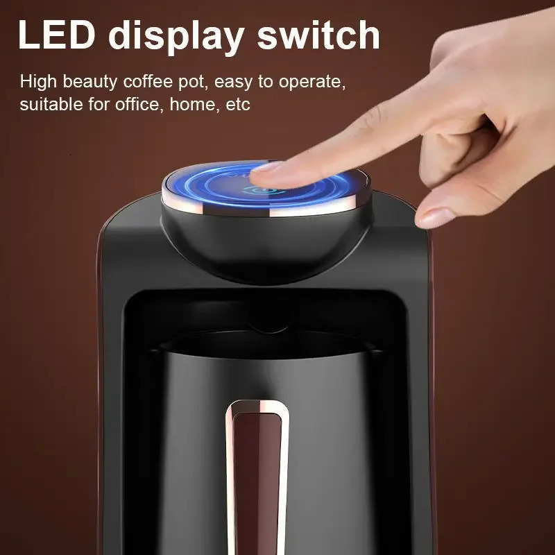 Turkish Coffee Maker Brew 4 Cups Espresso LED Dispaly Switch Portable Electric Moka Pot Tea Milk Teapot Coffee Machine Eu Plug 250317 - view 5