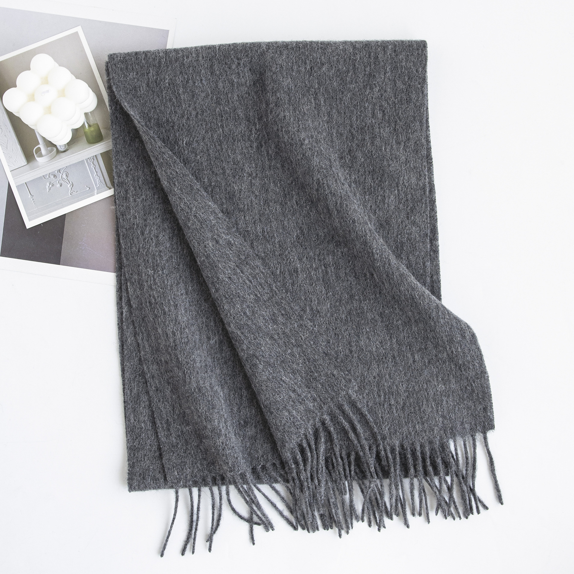 K149 Custom 100% lambswool scarf high-end men and women all-match autumn and winter new Morandi color warm neck scarf