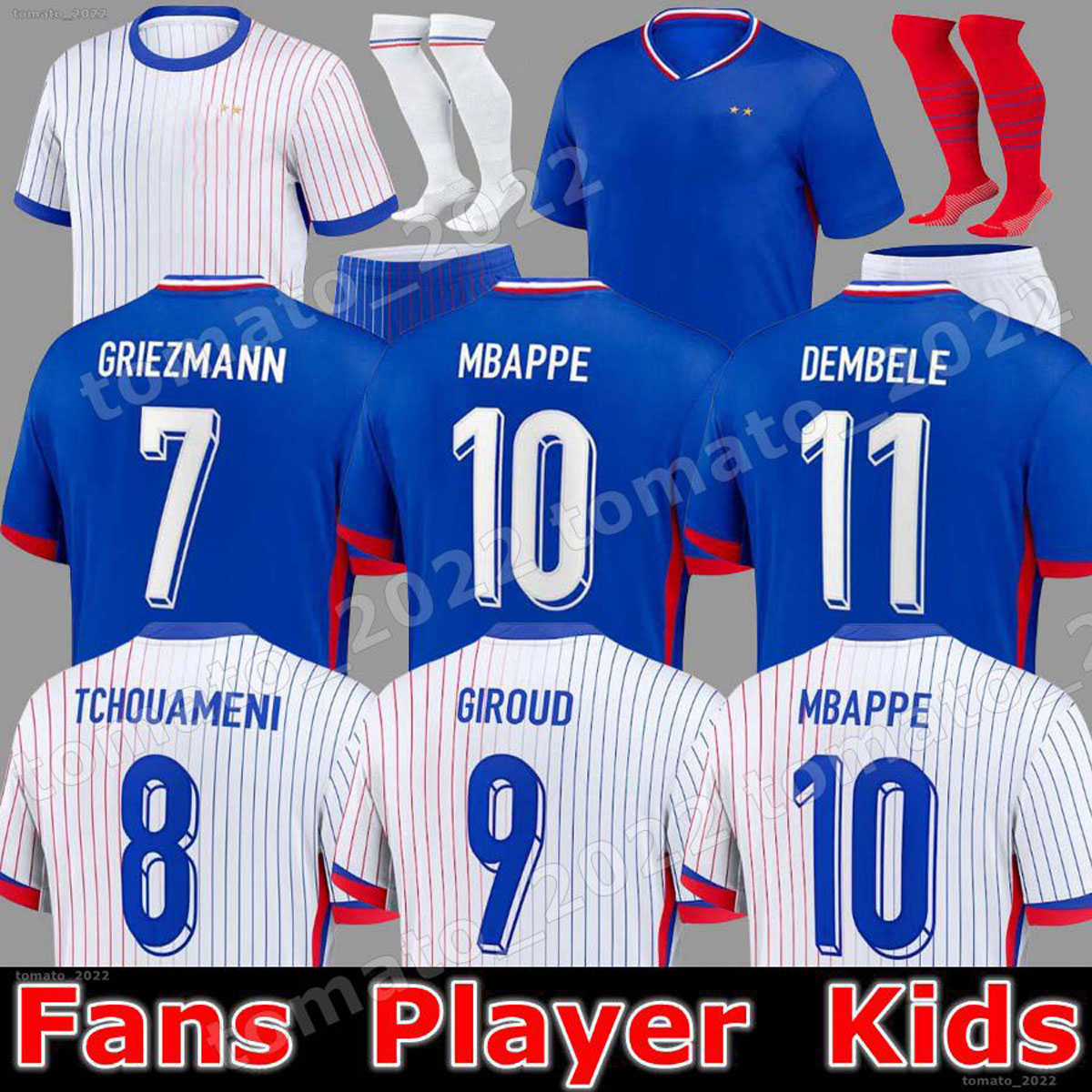 final Maillots de football 2024 Soccer Jersey BENZEMA Football shirts MBAPPE GRIEZMANN kit shirt hommes enfants MEN kids TCHOUAMENI DEMBELE GIROUD