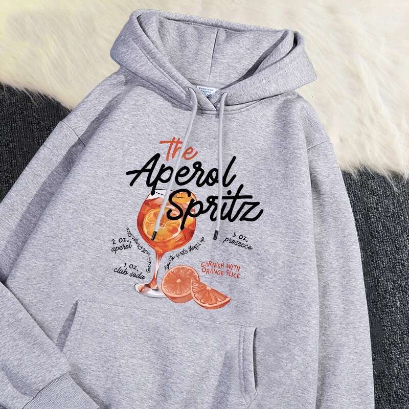 Designer Hoodie Winter Women's Hoodie Aperol Spritz Retro Printed Street Sweatshirt Loose Pocket Warm Wool Pullover Kawaii Sportswear Men's 