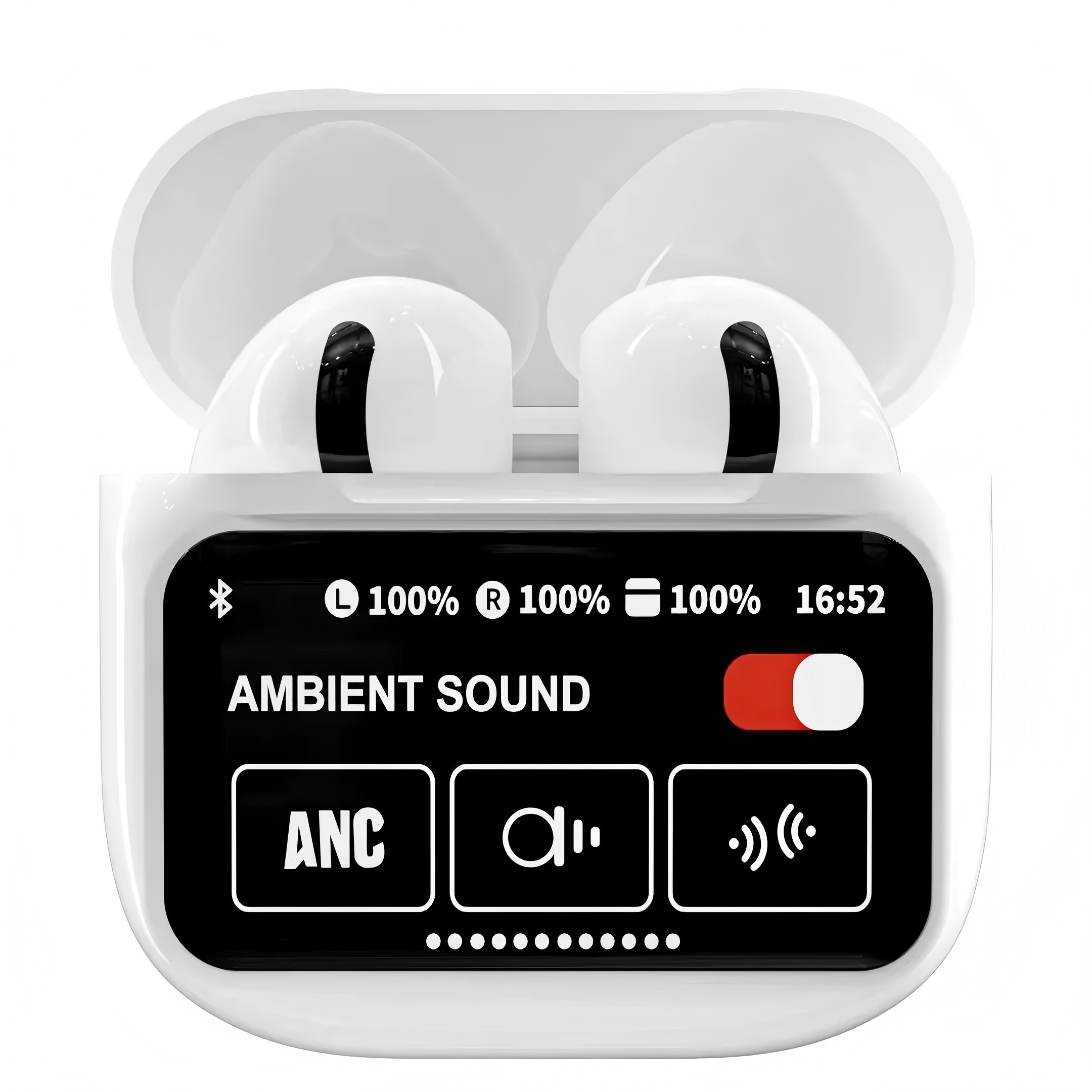 A10 Pro ANC Wireless Bluetooth 5.3 Earphones App Noise-canceling Call Headphones Waterproof Sports Gaming Touch Screen Headset