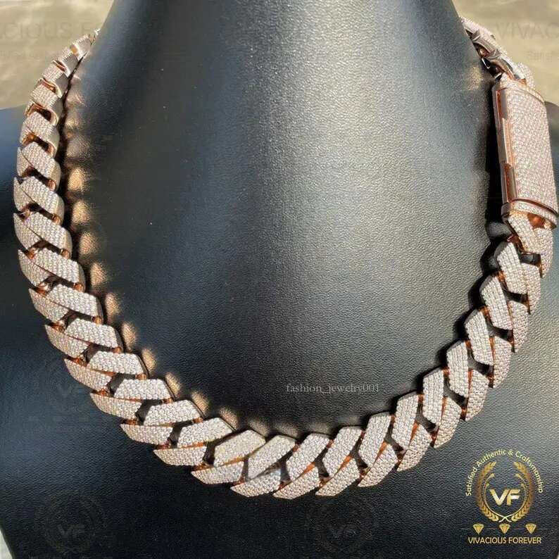 necklace iced out pass dia tester Sterg Vvs Fashion moissanite pendant cuban k chain