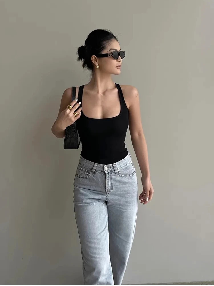 Tank Ari summer sexy street vest womens short tight corset Air Top Mujer Y2k Gothic Camis Tankair crop T-shirt 250313