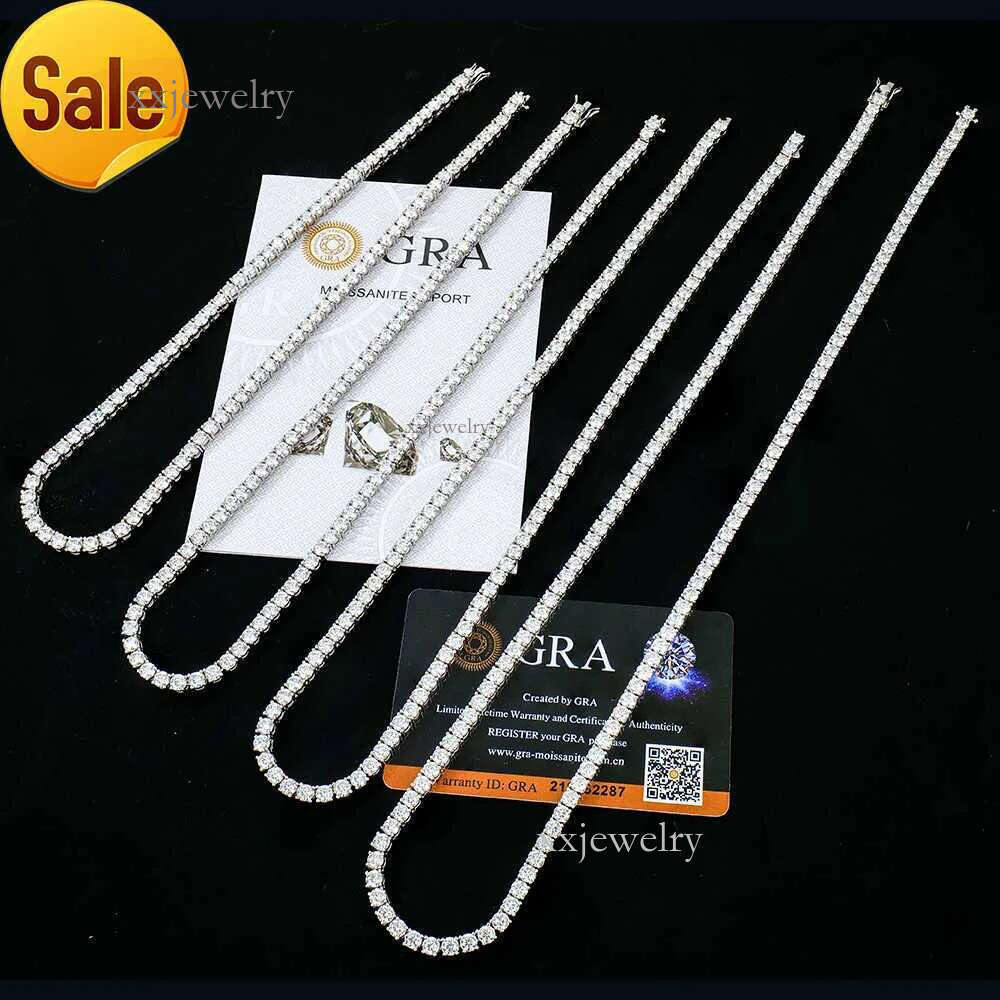 Factory Price bulk men sterg sier 4mm iced out vvs round lab grown dia mossanite moissanite tennis chain necklace