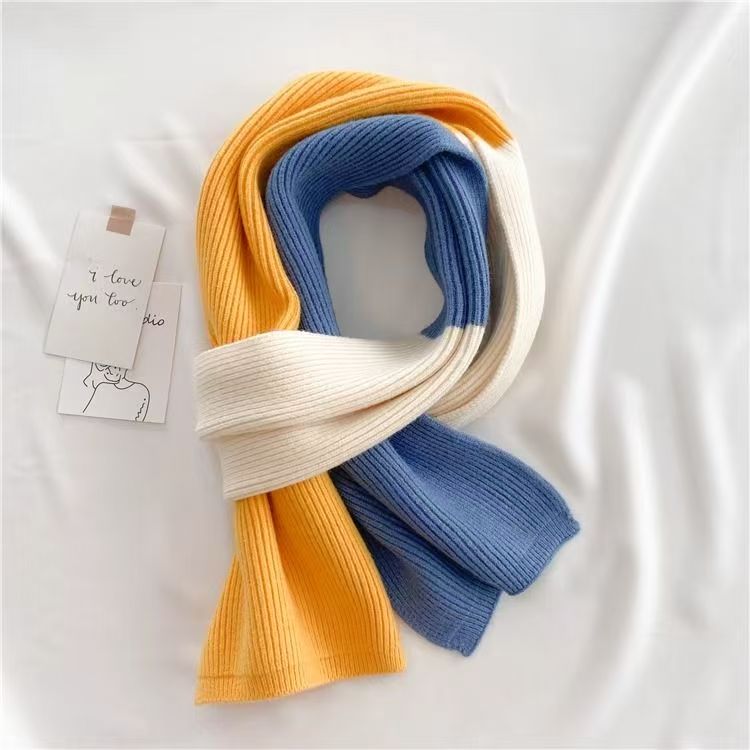 T305 autumn and winter new scarf men and women neck protection cute couple knitted versatile student scarf trend