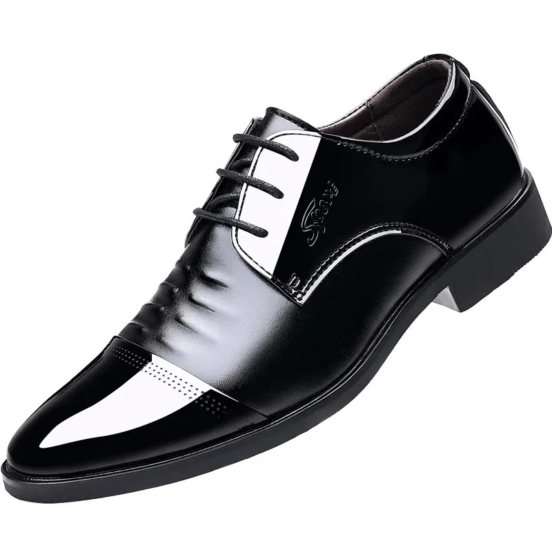 Men Dress Shoes Patent Leather Oxford Shoes Male Formal Big Size 38-48 Handsome Men Pointed Toe for Wedding 250314