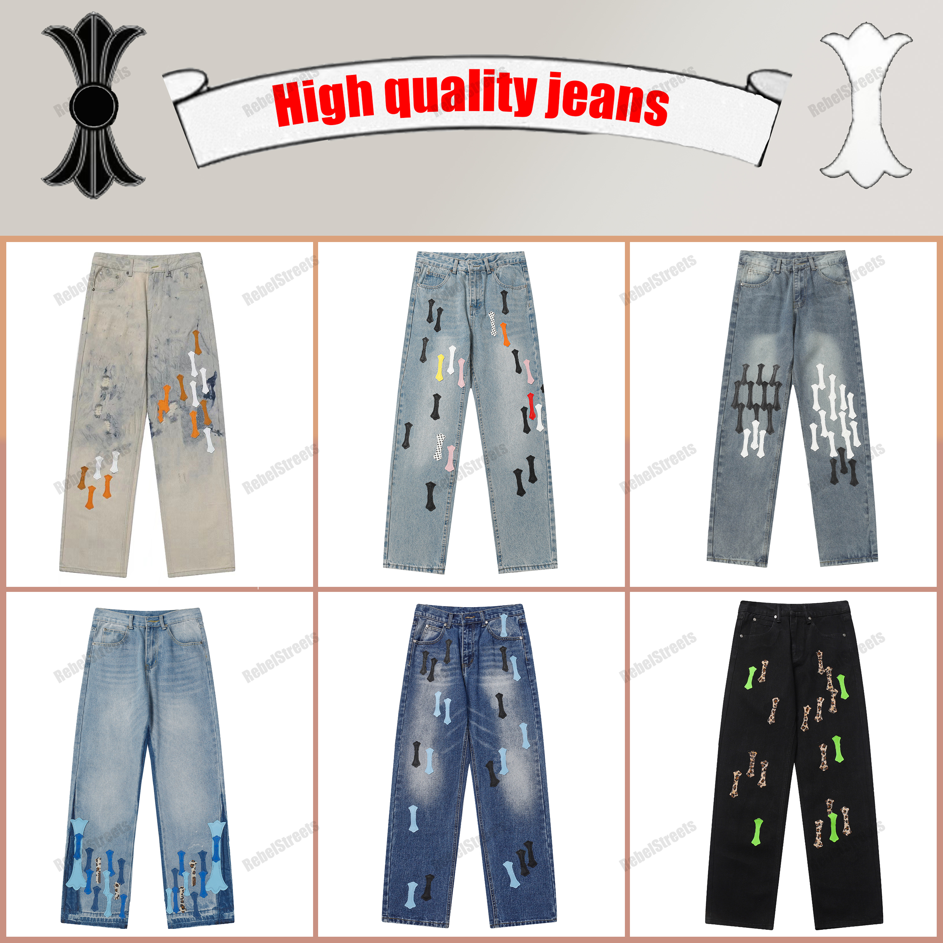 chrome jeans designer jeans men stacked jean shorts skinny jeans men high quality luxury embroidery denim slim fit jeans sweatpants designers joggers 28-36