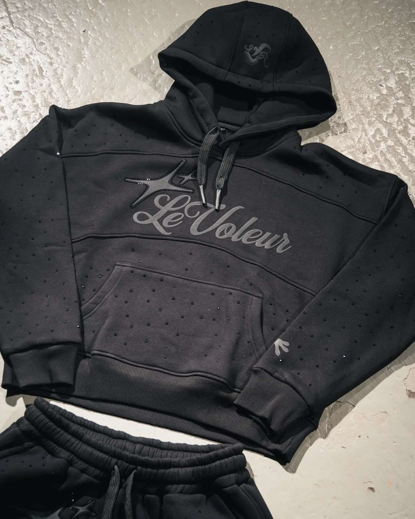 Designer Hoodie Street Wear Hoodie Sports Pants Two-piece Set Y2K Clothing Men's Hip-hop Letter Embroidery Rhie Sequin Sports Shirt Men's Pa