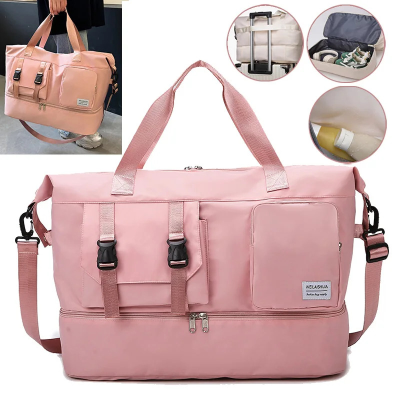 Sports Tote Gym Bag Travel Duffel Handbags for Men Women Shoulder Weekender Overnight Bag Dry Wet Yoga Workout Carryon Bags Pack 250314