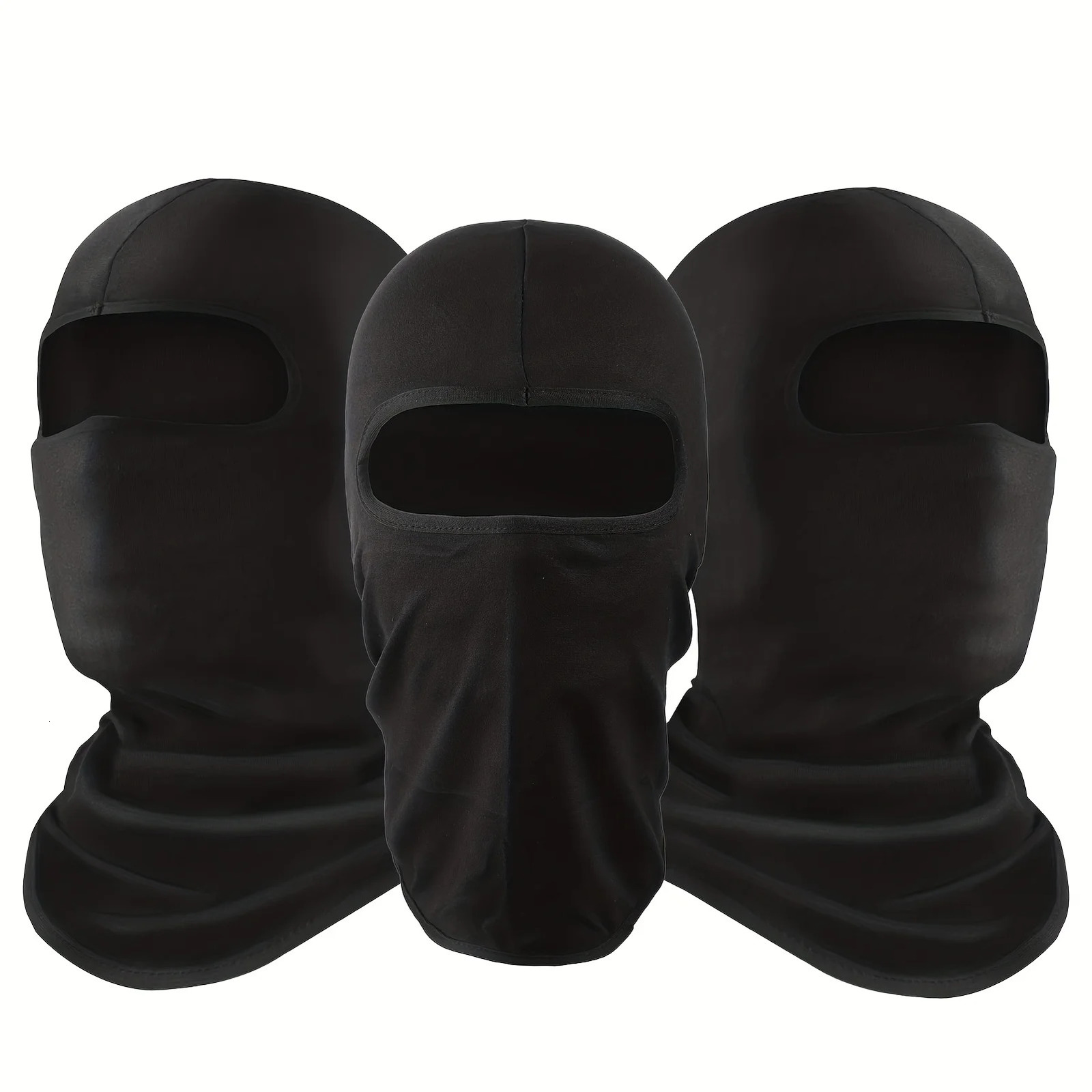 3pcs Breathable Black Balaclava Mask Scarf - UV Protection and Summer Cooling for Bike Riding Motorcycle Skiing 250317